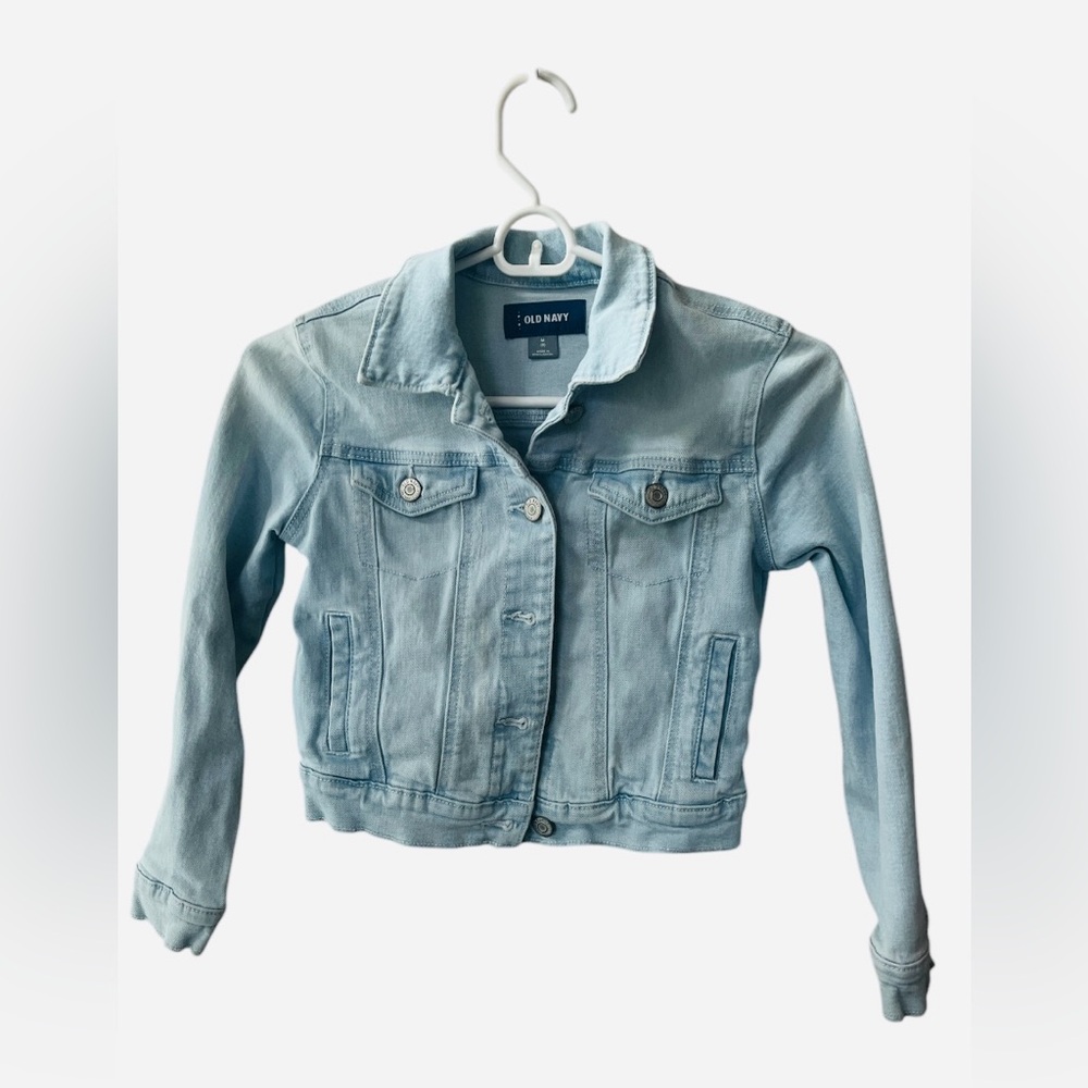 Old Navy Girls Light Wash Denim Jean Jacket Size M (8)